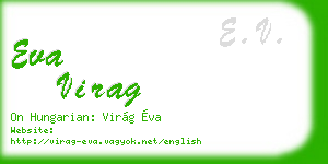 eva virag business card